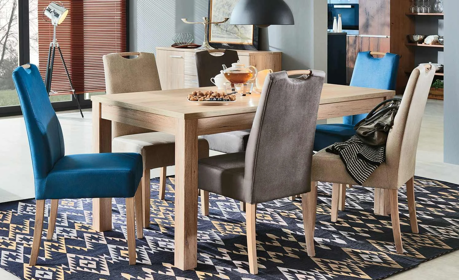 Polsterstuhl Top-Chairs | Blau Eiche San Remo