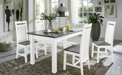 maison bleue Holzstuhl Bendix | Weiß / Grau