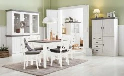 maison bleue Holzstuhl massiv Florian | Weiß / Grau Nein