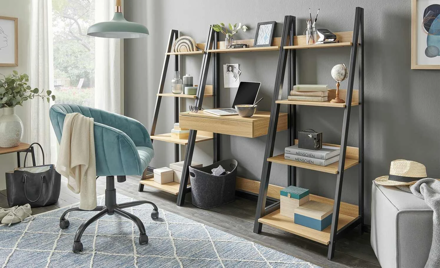 Drehsessel Ahr | Blau / Schwarz