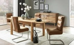 Schwingstuhl Tamme | Cognac-Braun silberfarben