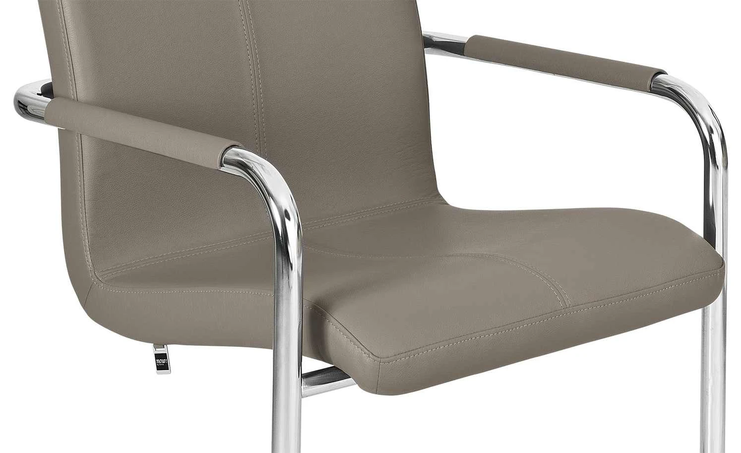 now! by hülsta Freischwinger, 2er-Set Now! Dining S 17 | Taupe 2 Stühle – Bild 2