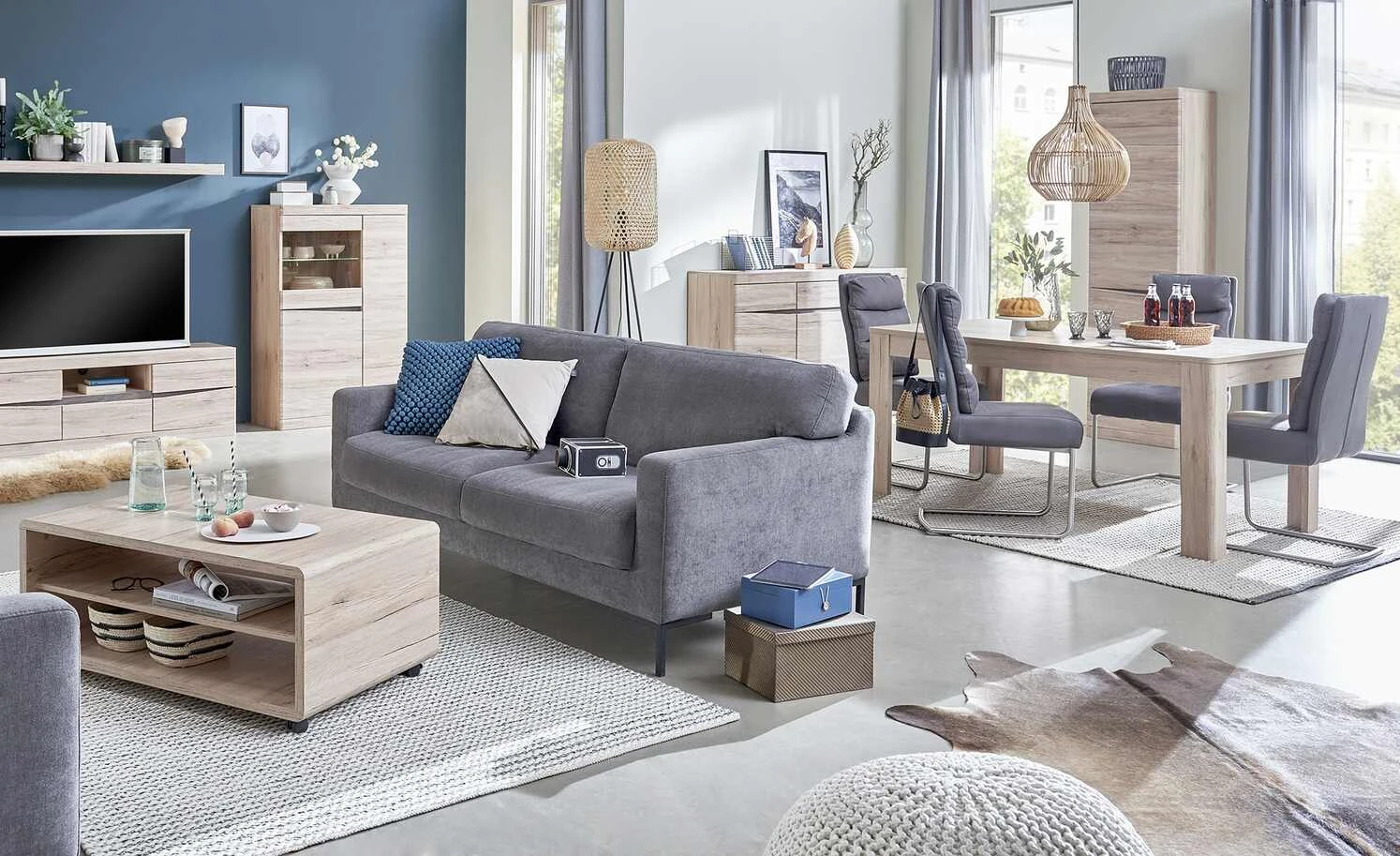 Schwingstuhl Tamme | Grau silberfarben