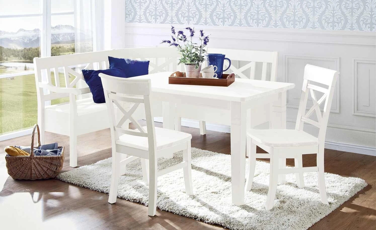 maison bleue Holzstuhl massiv Florian | Weiß Nein – Bild 2