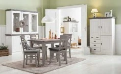 maison bleue Holzstuhl massiv Florian | Grau Nein