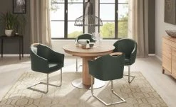 Wohnwert Leder-Schwingstuhl Jalto | Verde (Dunkelgrün) Ja