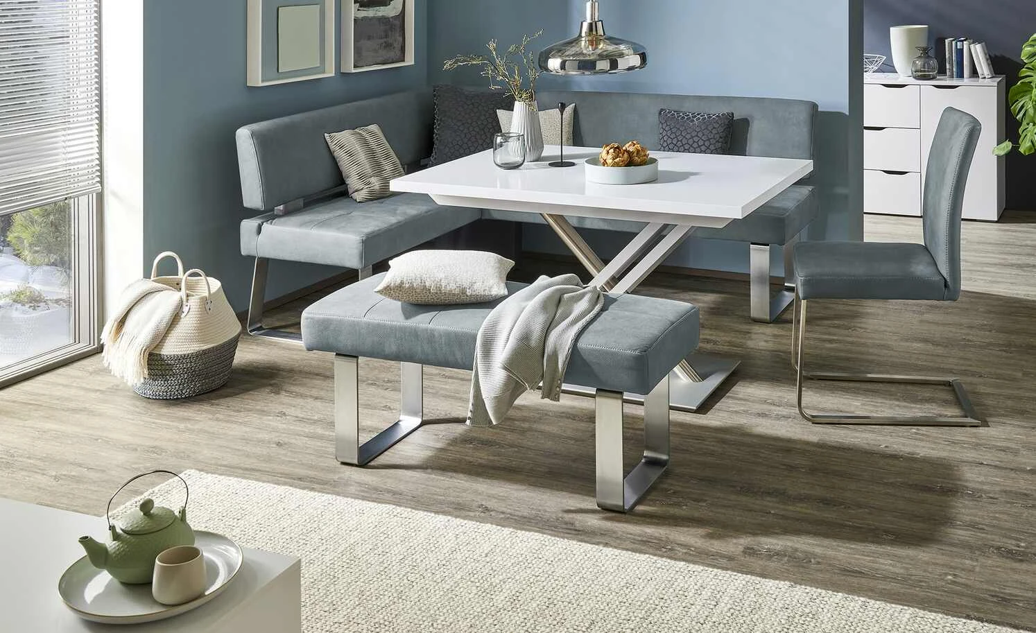 Polsterschwingstuhl Canto I | Ozean (Grau-Blau)