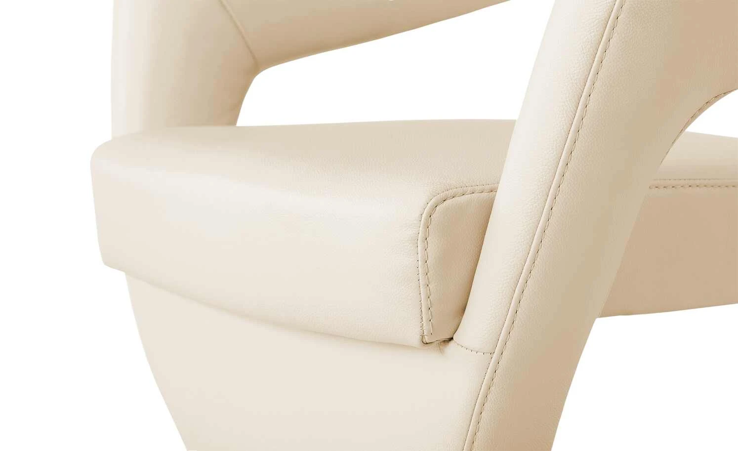 Leder-Drehstuhl Kingsman | Rahm (Beige) Eckig – Bild 4