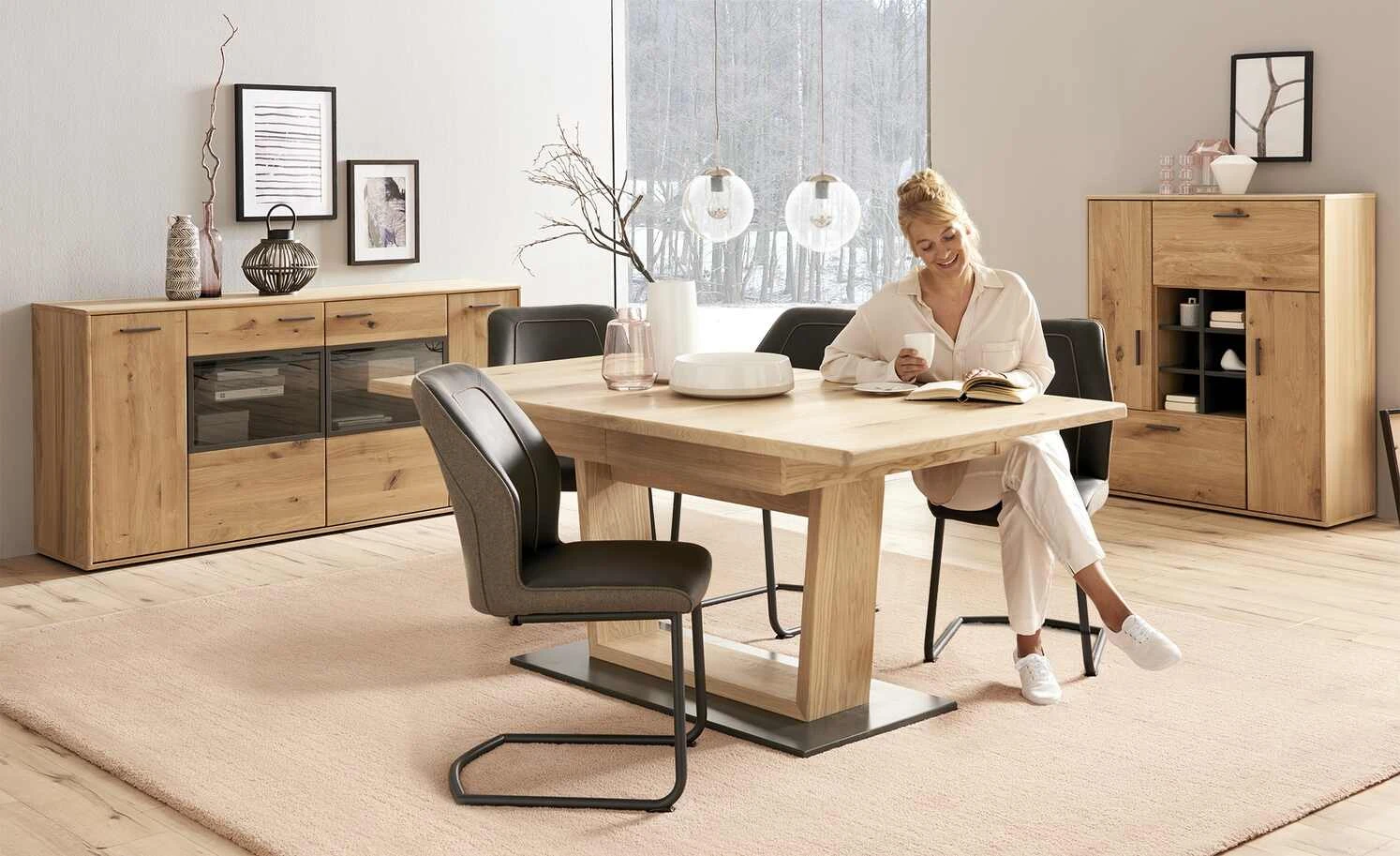 Freischwinger Bergen | Braun / Dunkelbraun – Bild 4