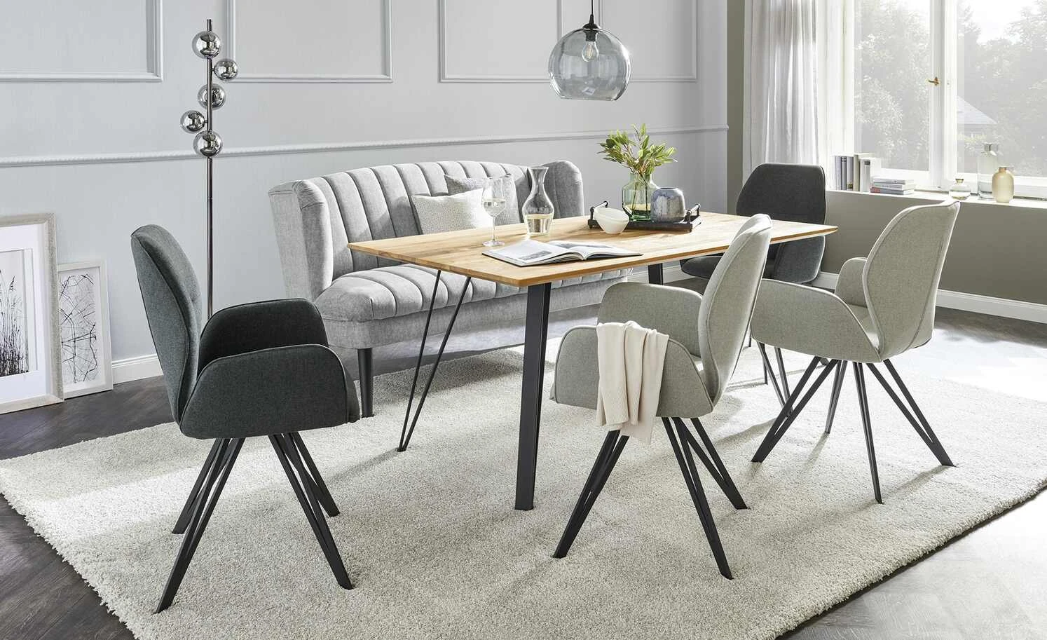 Armlehnstuhl Merlot | Silver (Hellgrau) Nein