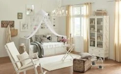 Schaukelstuhl aus Akazienholz Tobi | Weiß