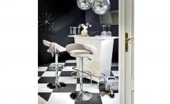 Barhocker verstellbar Holger | Grau / Chrom Tellergröße: 41 cm