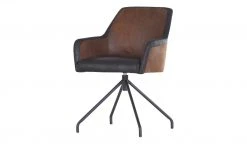 Armlehnenstuhl Skid | Braun / Schwarz