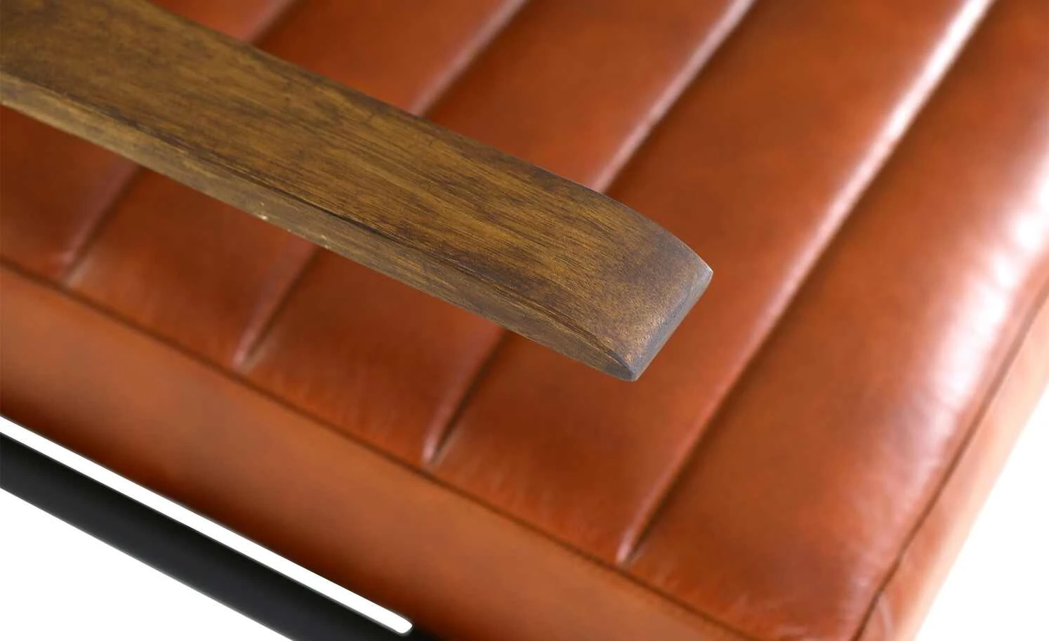 Leder Schwingstuhl mit Armlehne Buff | Cognacfarben – Bild 2