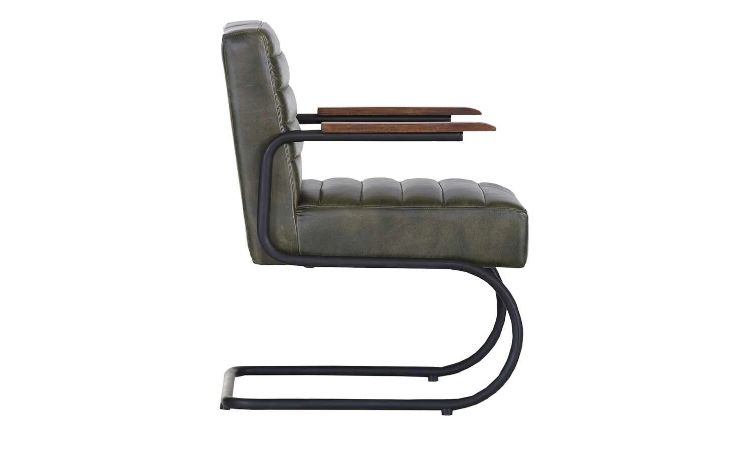 Leder Schwingstuhl mit Armlehne Buff | Khakigrün – Bild 5