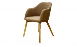 Woodford Polsterstuhl mit Armlehne Vilo | Creme Spidergestell – Eiche