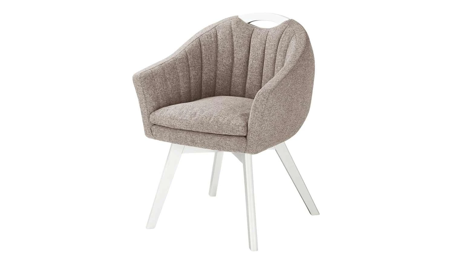 Berger & Rath Polsterstuhl mit Armlehne Lanx | Hellbraun Cremeweiß