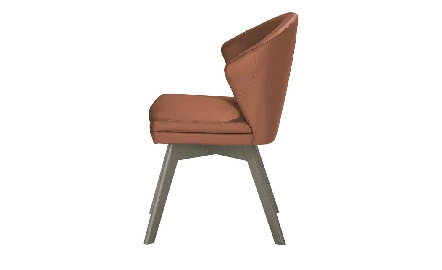 Berger & Rath Leder-Polsterstuhl Arcu | Cognac (Orange - Braun) Londra (Hellgrau) – Bild 3