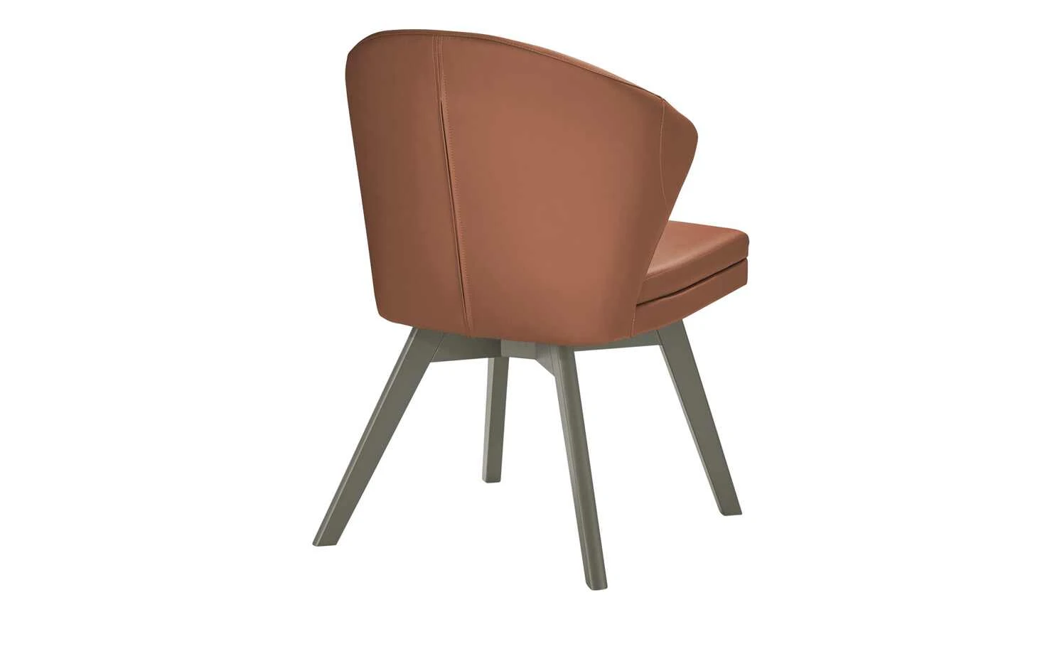 Berger & Rath Leder-Polsterstuhl Arcu | Cognac (Orange - Braun) Londra (Hellgrau) – Bild 5