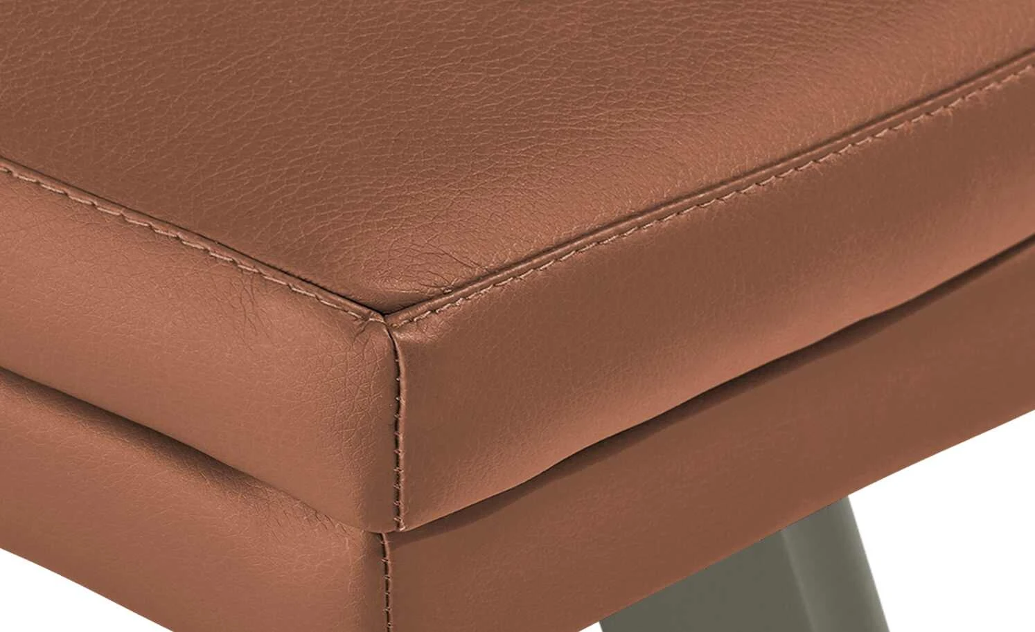 Berger & Rath Leder-Polsterstuhl Arcu | Cognac (Orange - Braun) Londra (Hellgrau) – Bild 7