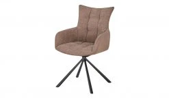 uno Polsterstuhl mit Armlehne Vincent | Dunkelbraun / Braun