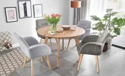 Woodford Polsterstuhl mit Armlehne Melba | Lichtgrau Ja