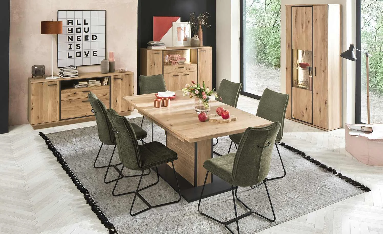 Kufenstuhl Zabea | Olive (Grün) Schwarz