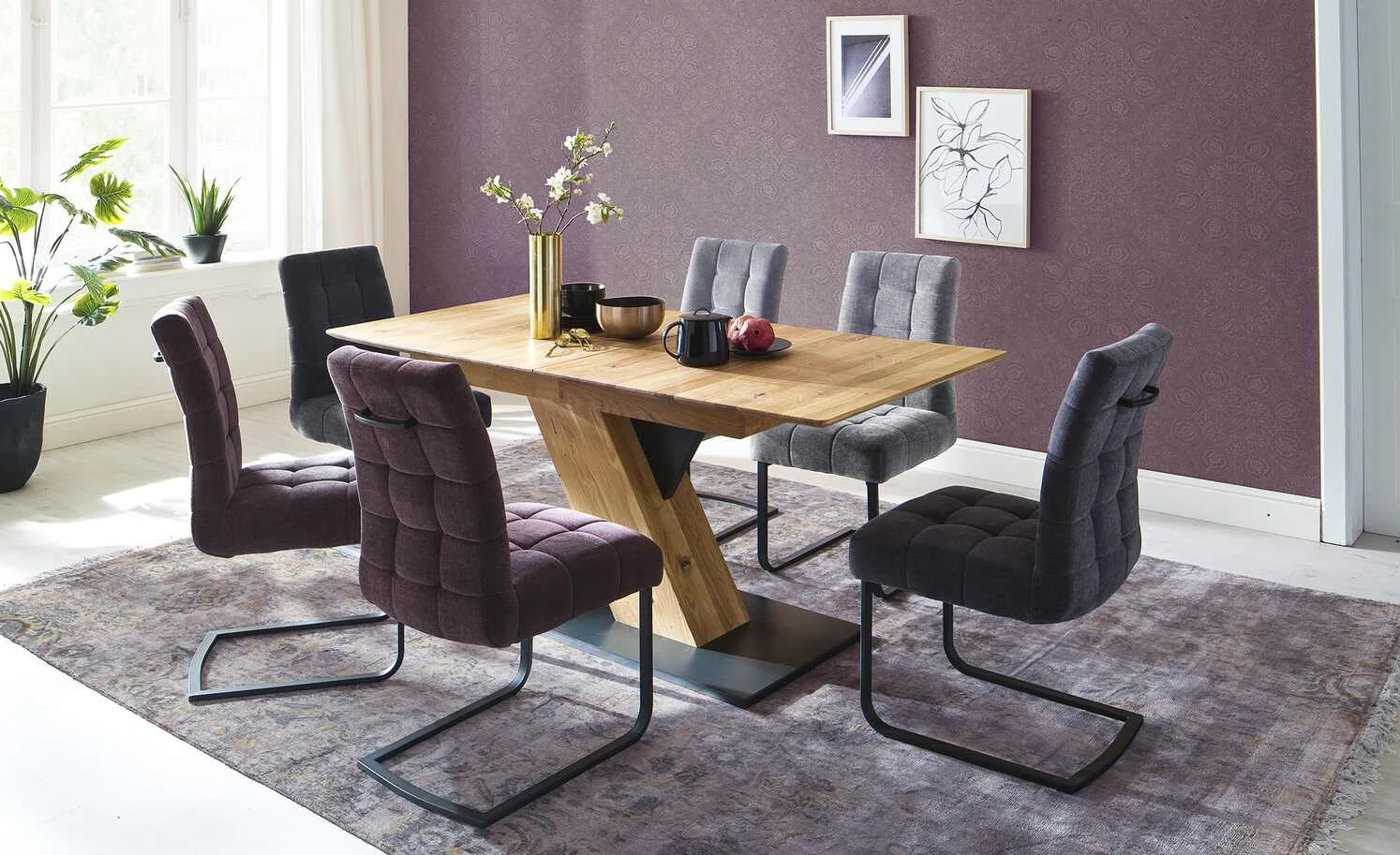 uno Polsterschwingstuhl Malta | Grau – Bild 2