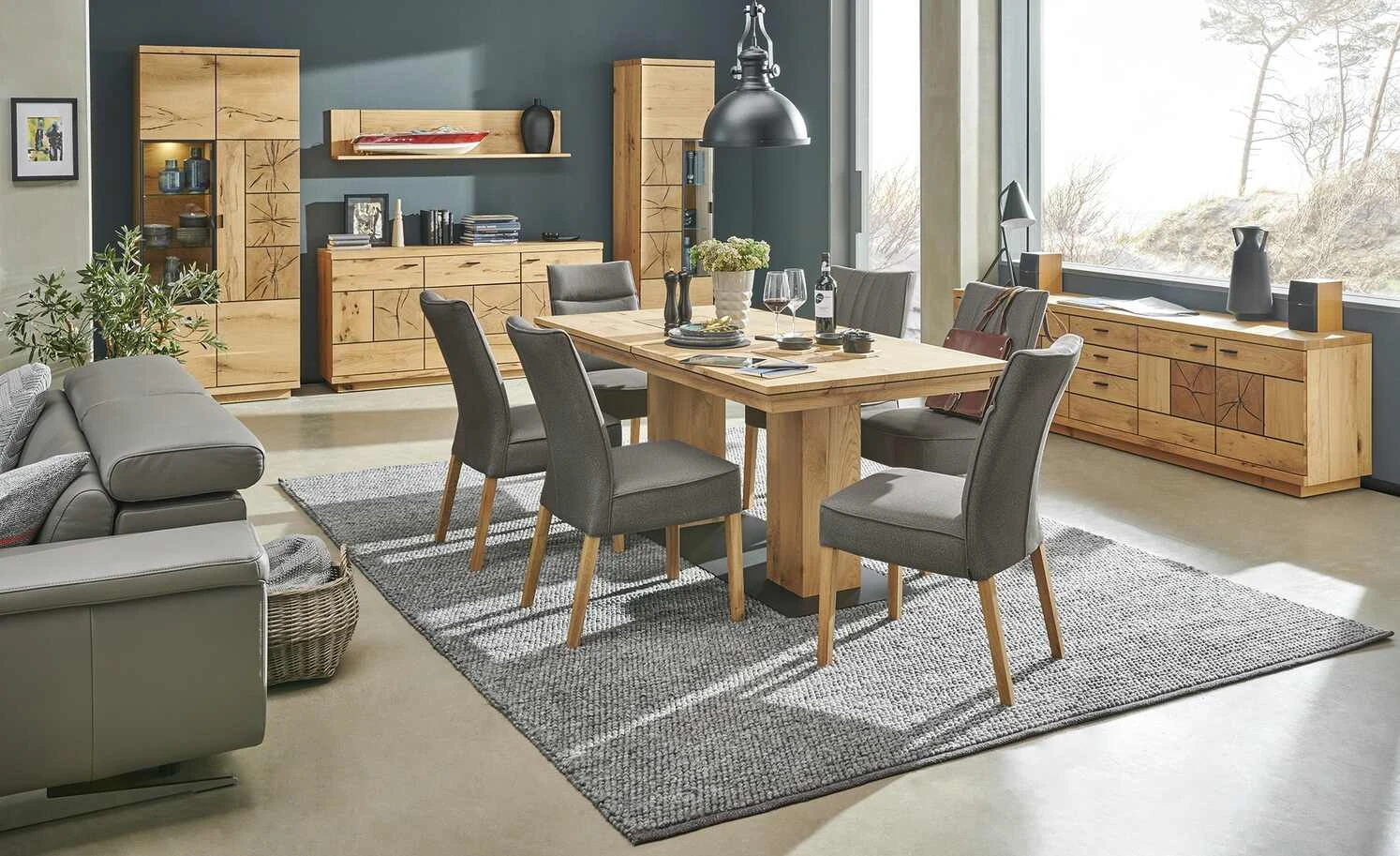 Gray & Jones Polsterstuhl Black Coast Two | Rücken mit Längsnähten Darkbrown (Grau-Braun)