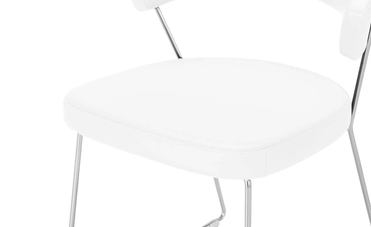 Connubia Kufenstuhl Leder New York | Schneeweiß – Bild 7