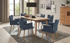 Wohnwert Polsterstuhl mit Armlehne Scandio | Blau