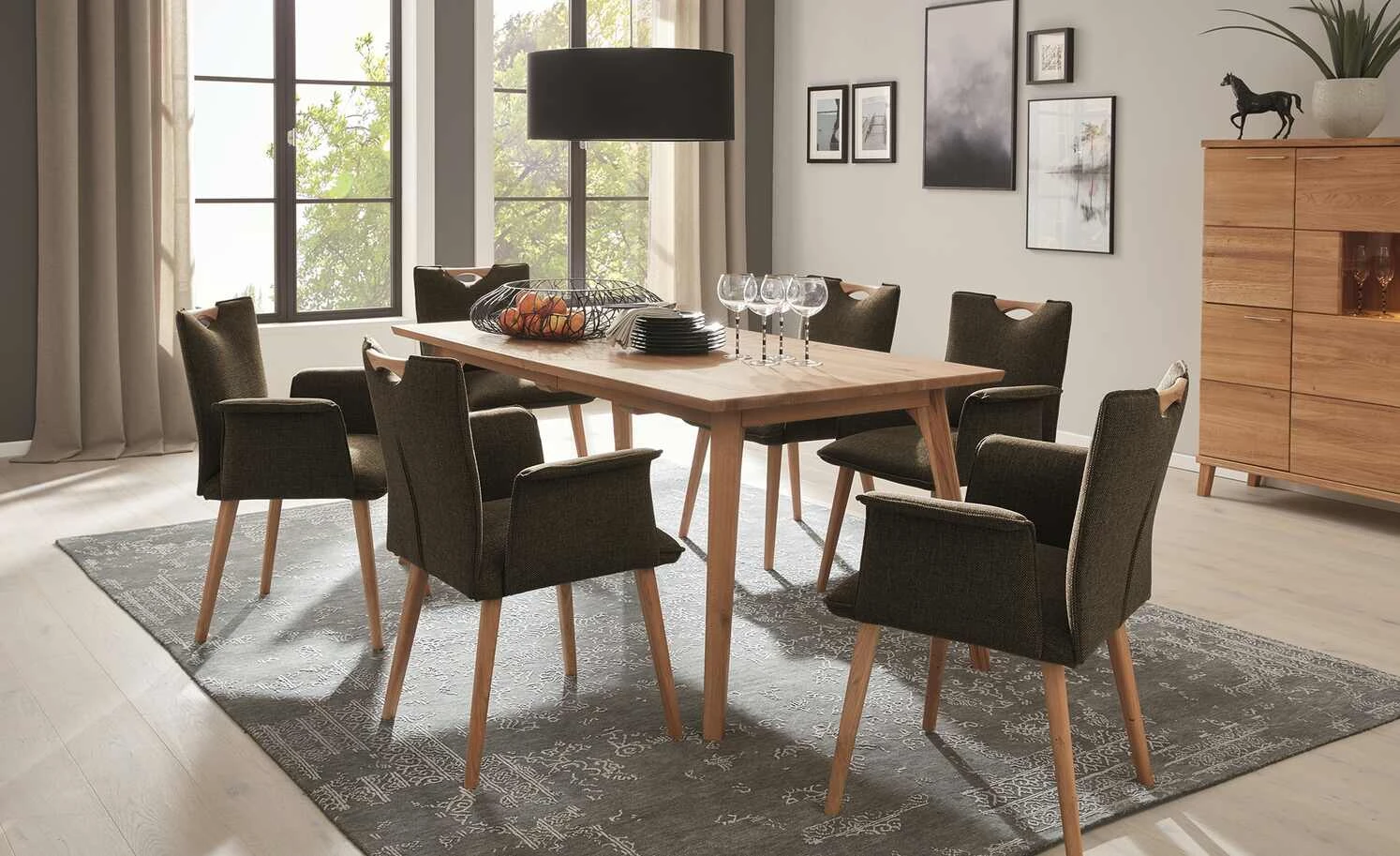 Wohnwert Polsterstuhl mit Armlehne Scandio | Schoko (Dunkelbraun)