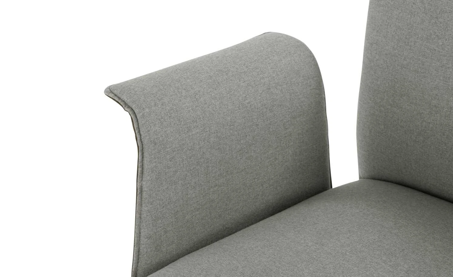 Wohnwert Polsterstuhl mit Armlehne Scandio | Steel (Hellgrau) / Dunkelbraun – Bild 4