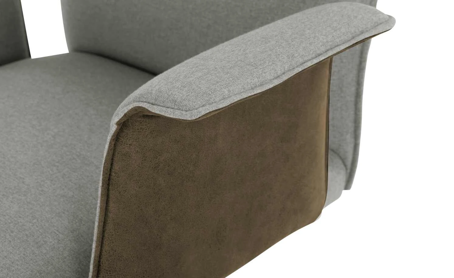 Wohnwert Polsterstuhl mit Armlehne Scandio | Steel (Hellgrau) / Dunkelbraun – Bild 5