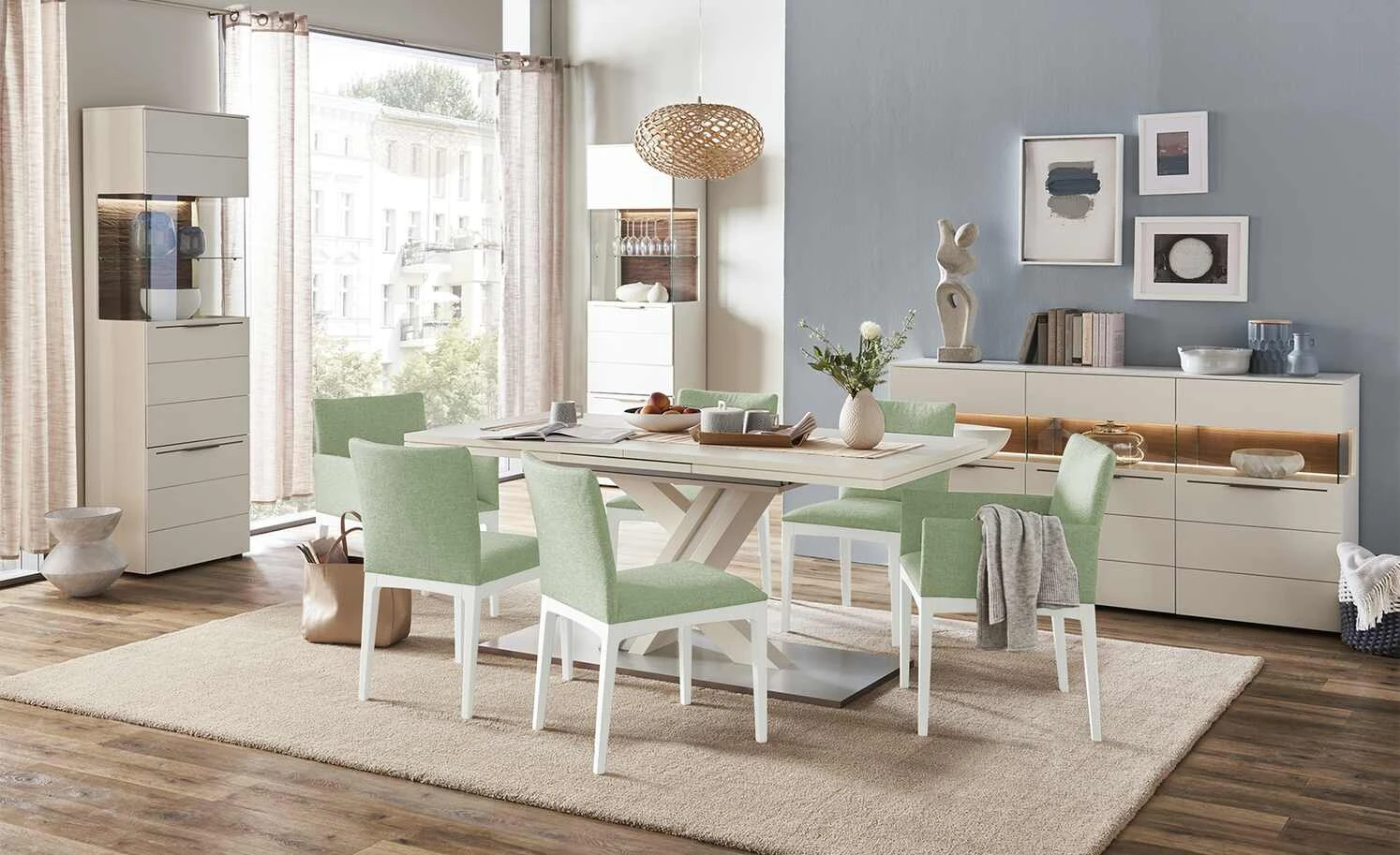 Berger & Rath Polsterstuhl Bono | Grün Weiß-Creme Ja