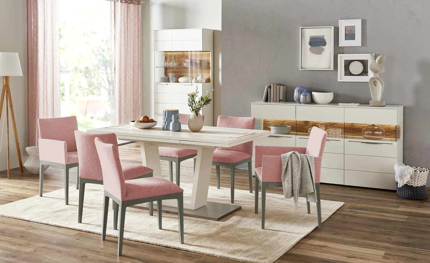 Berger & Rath Polsterstuhl Bono | Salmon (Rosa) Londra (Hellgrau) Ja