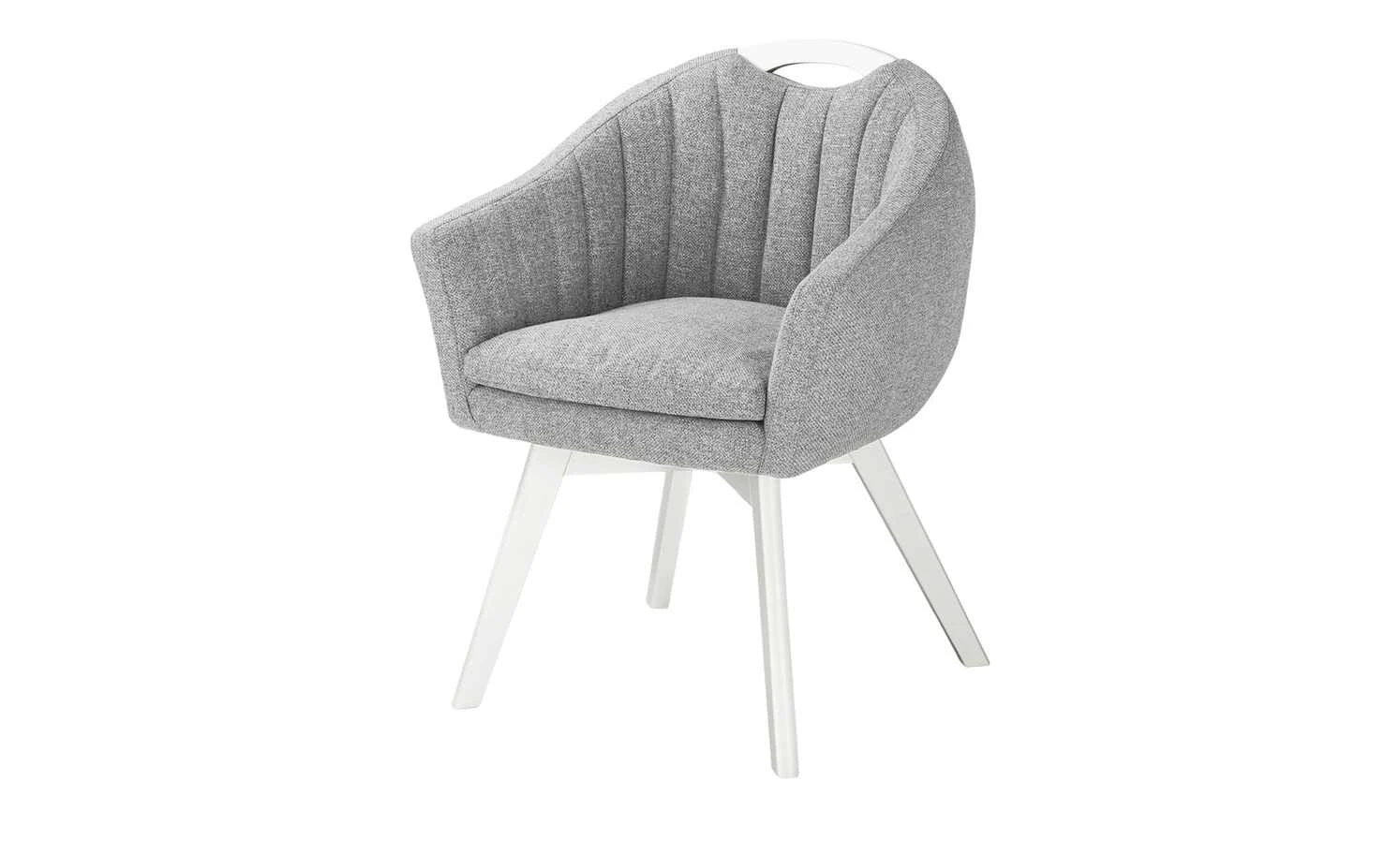 Berger & Rath Polsterstuhl mit Armlehne Lanx | Grau Cremeweiß