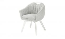 Berger & Rath Polsterstuhl mit Armlehne Lanx | Silver (Hellgrau) Cremeweiß