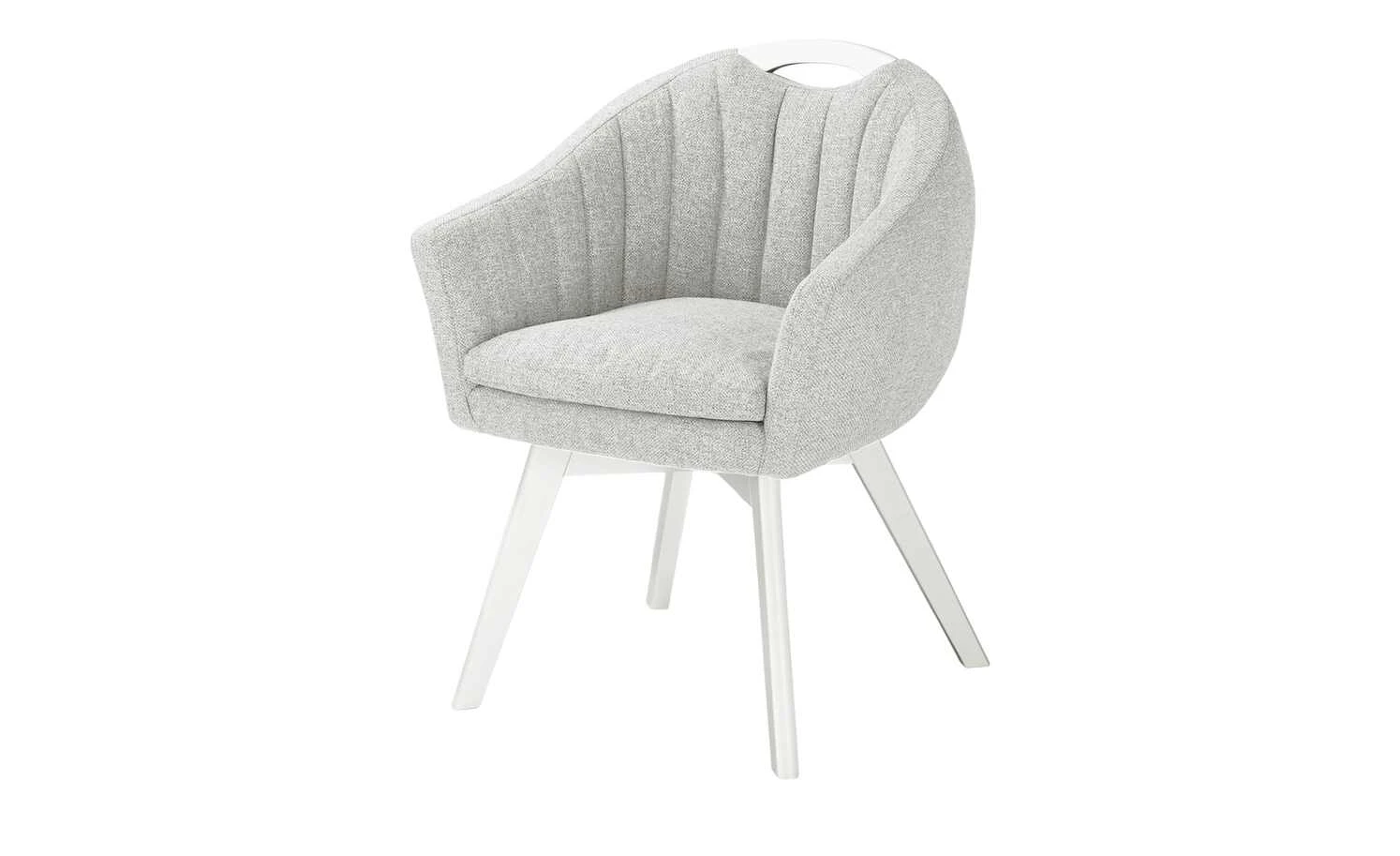 Berger & Rath Polsterstuhl mit Armlehne Lanx | Silver (Hellgrau) Cremeweiß