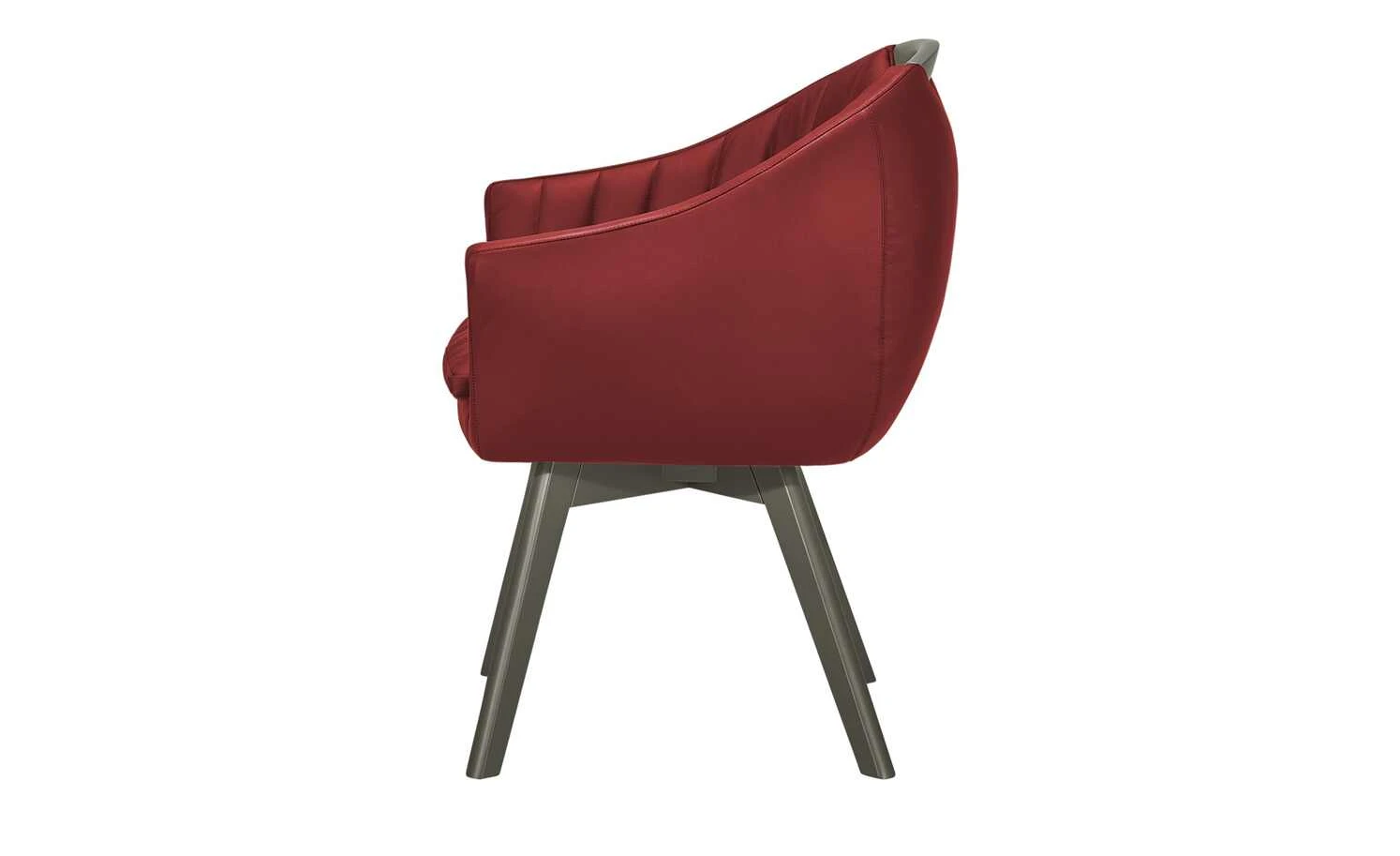 Berger & Rath Polsterstuhl mit Armlehne Lanx | Rostrot Londra (Hellgrau) – Bild 3