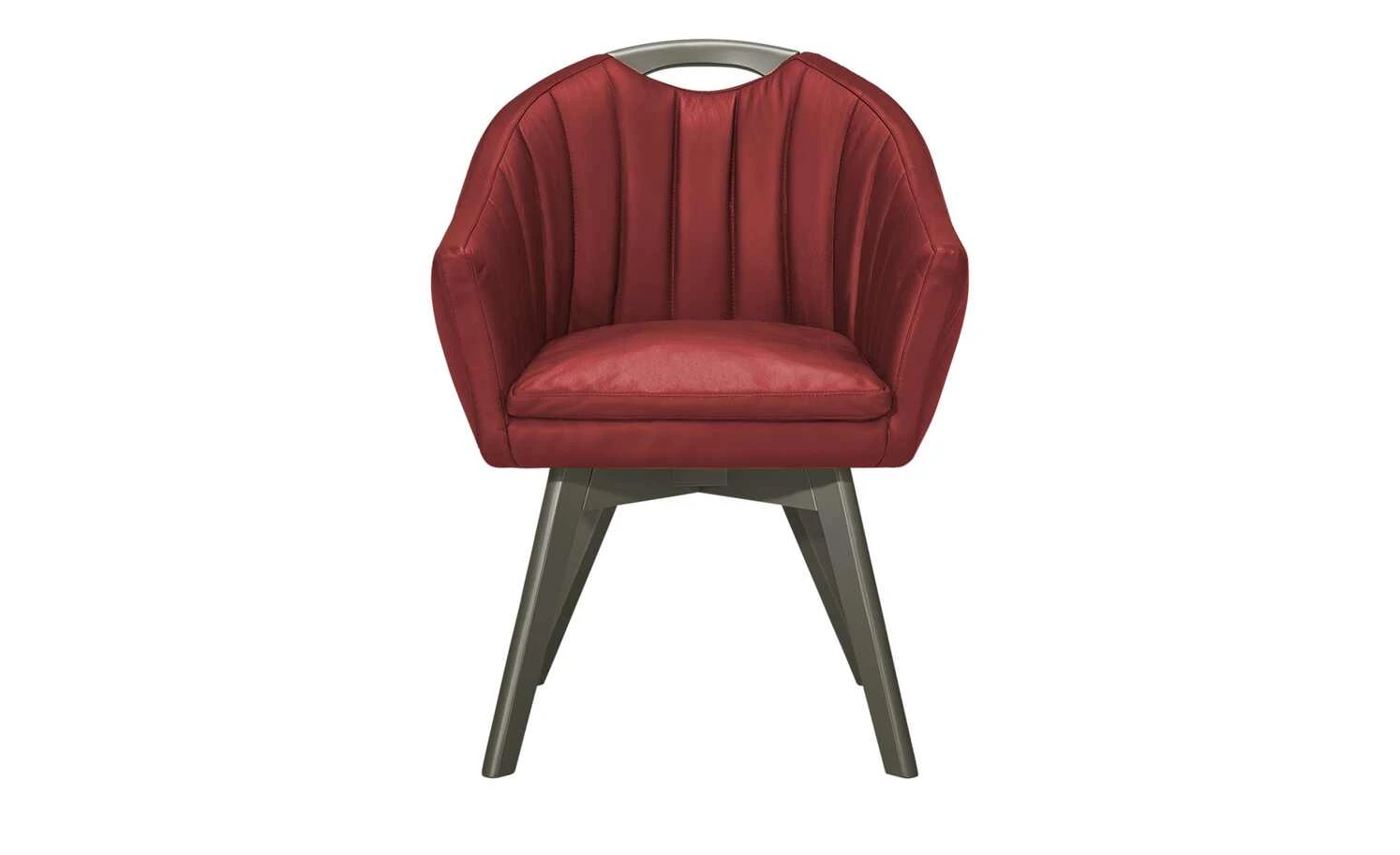 Berger & Rath Polsterstuhl mit Armlehne Lanx | Rostrot Londra (Hellgrau) – Bild 4
