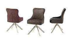 Polsterstuhl Effi | Cappuccino Nein Schräg Edelstahl