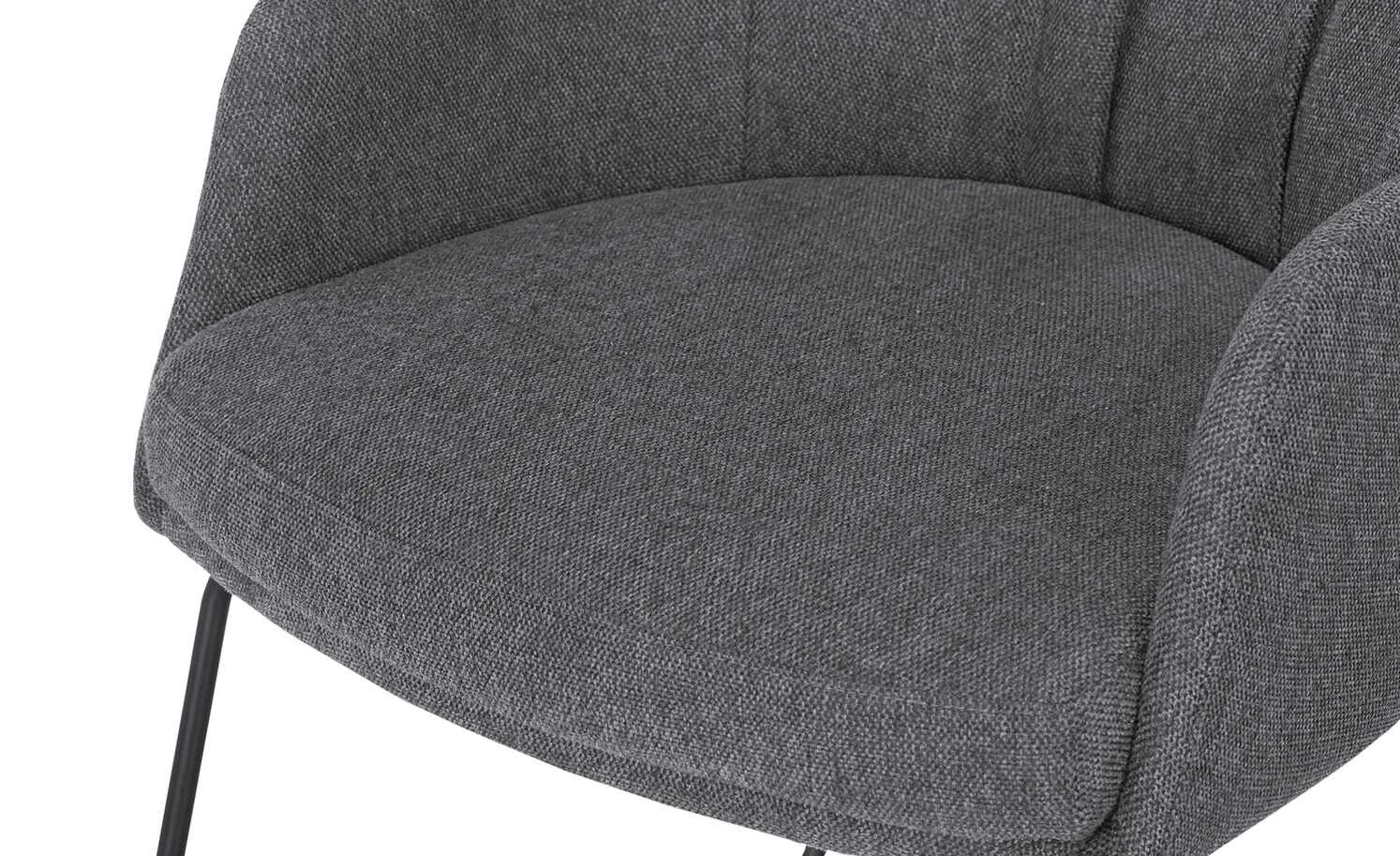 Woodford Polsterstuhl mit Armlehne Milan | Obsidian (Dunkelgrau) Gurtfederung – Bild 5