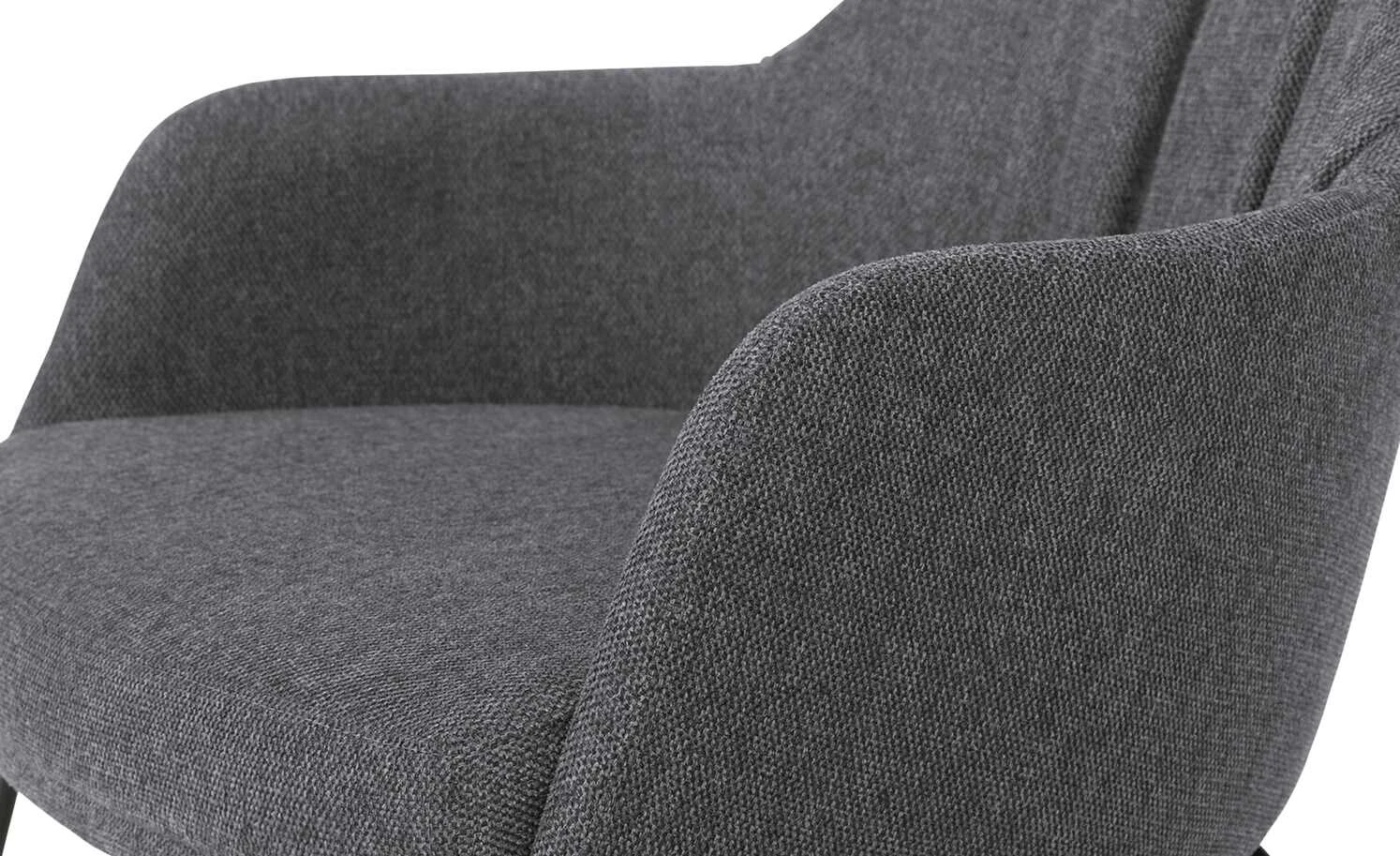Woodford Polsterstuhl mit Armlehne Milan | Obsidian (Dunkelgrau) Gurtfederung – Bild 6