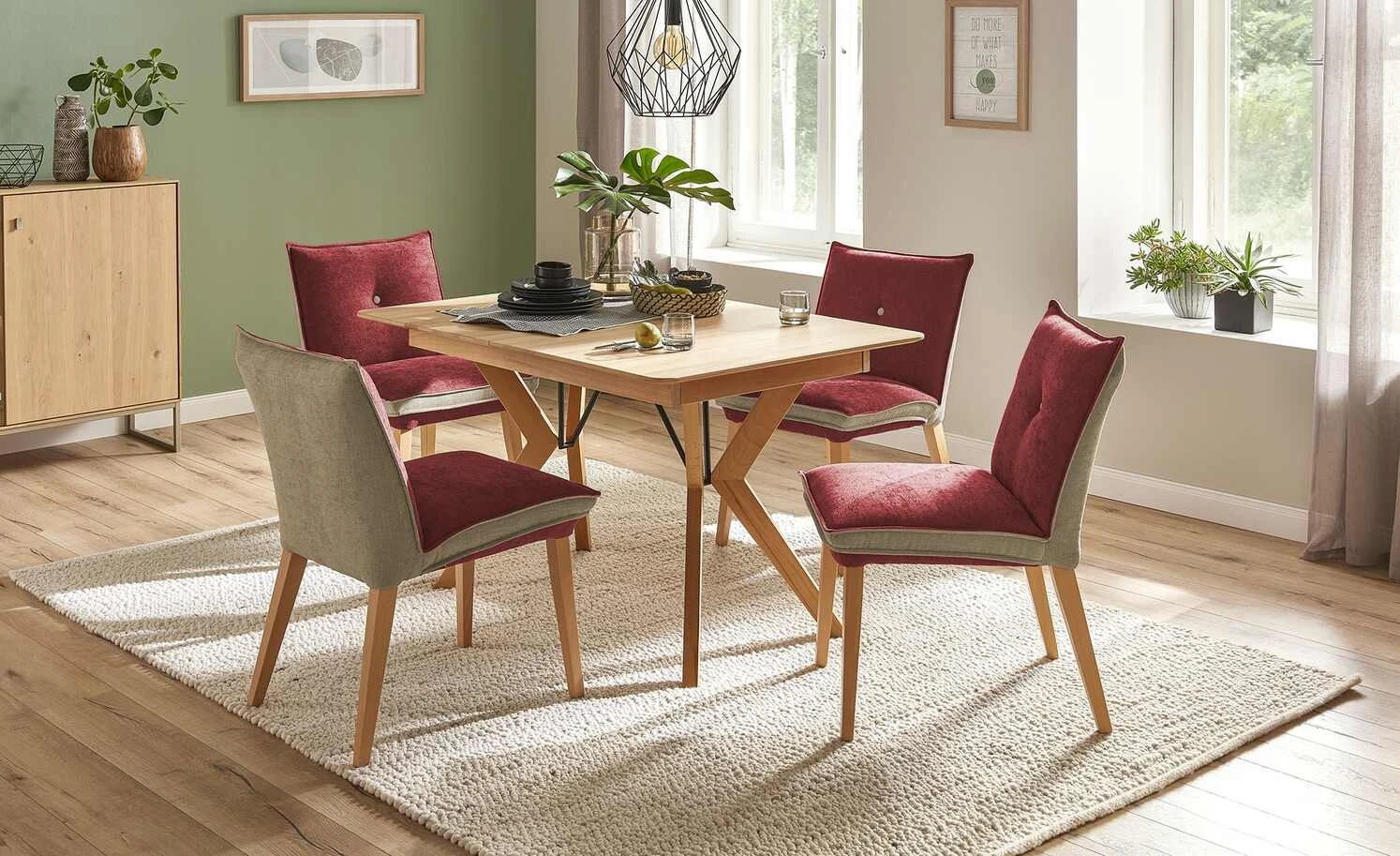 Woodford Polsterstuhl Sunna | Kombi Rosso (Rot / Beige)