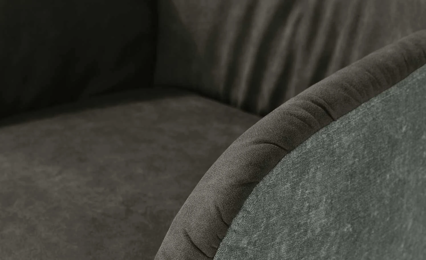 uno Polster-Armlehnstuhl Sevan | Innen: Dunkelgrau / Außen: Hellgrau Kufe – Bild 7