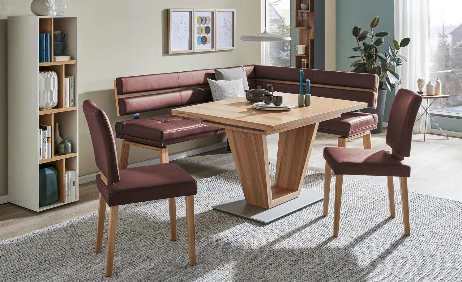 Leder-Polsterstuhl Canto III | Bordo (Rot)