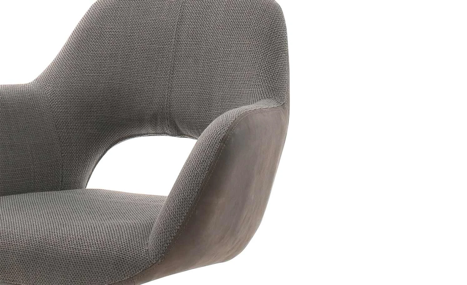 Polsterstuhl drehbar Lemonde | Cappuccino (Braun) Offener Rücken Schwarz matt – Bild 3