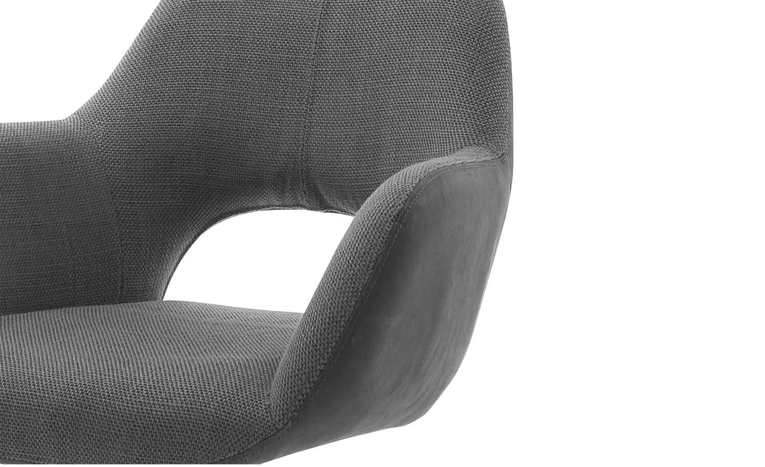 Polsterstuhl drehbar Lemonde | Anthrazit Offener Rücken Edelstahl – Bild 2