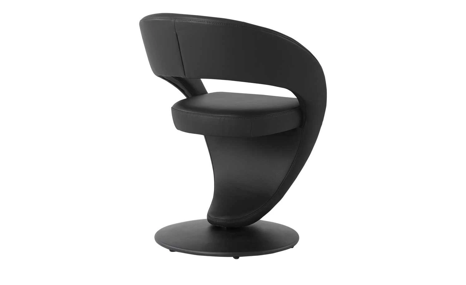 Leder-Drehstuhl Kingsman | Schwarz Rund – Bild 2